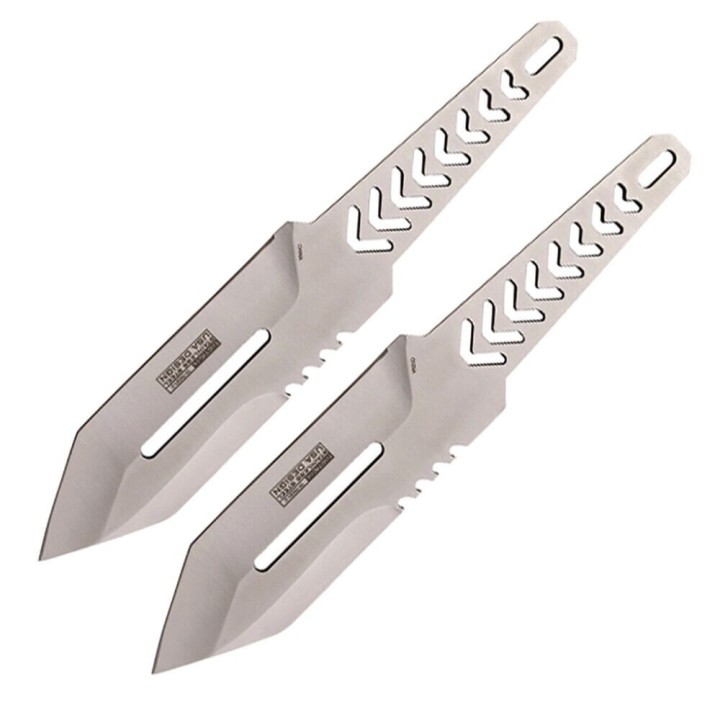 Lot de 2 Couteaux de Lancer Tac Force Skull Lame Acier 3Cr13 Etui Nylon TFTK0012 - Livraison Gratuite