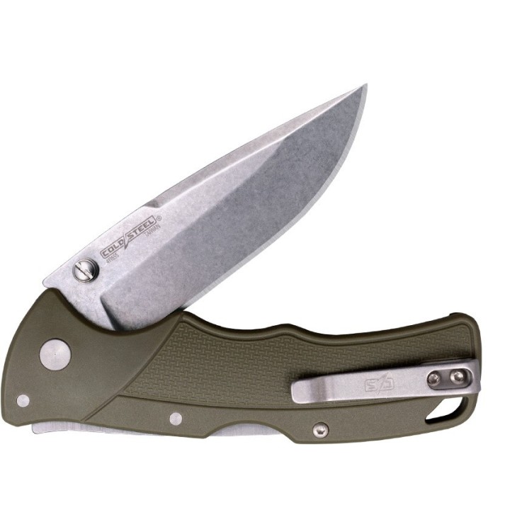 Couteau Cold Steel Verdict Spear Point OD Green Lame Acier 4116 Manche GFN Tri-Ad Lock Clip CSFLC3SPSSODG - Livraison Gratuite
