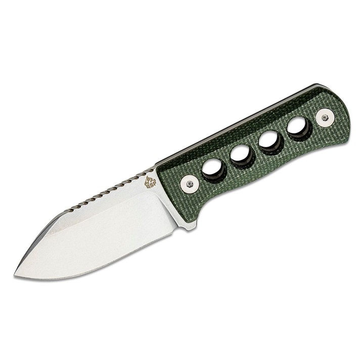 Couteau de Cou QSP Canary Green Lame Acier 14C28N Manche Micarta Etui Kydex QS141C1 - Livraison Gratuite