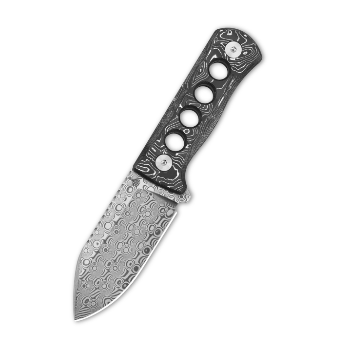 Couteau de Cou QSP Canary Damas Manche Aluminium/Fibre de Carbone Etui Kydex QS141E - Livraison Gratuite