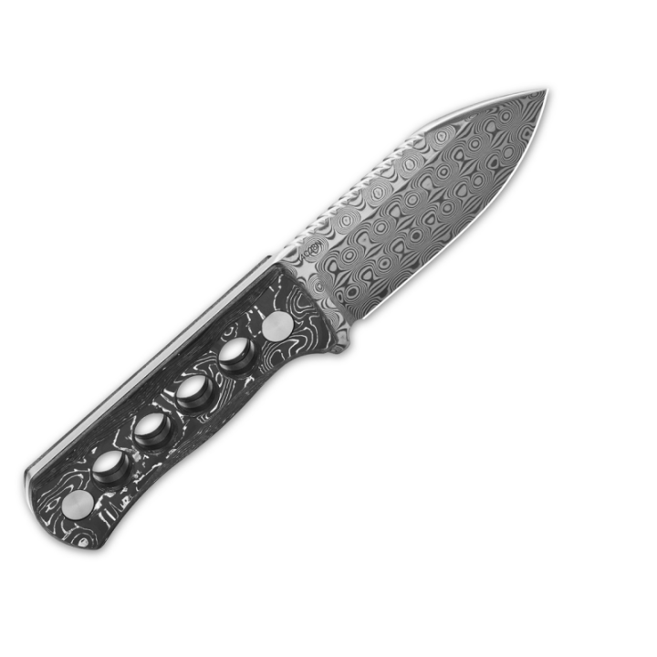 Couteau de Cou QSP Canary Damas Manche Aluminium/Fibre de Carbone Etui Kydex QS141E - Livraison Gratuite