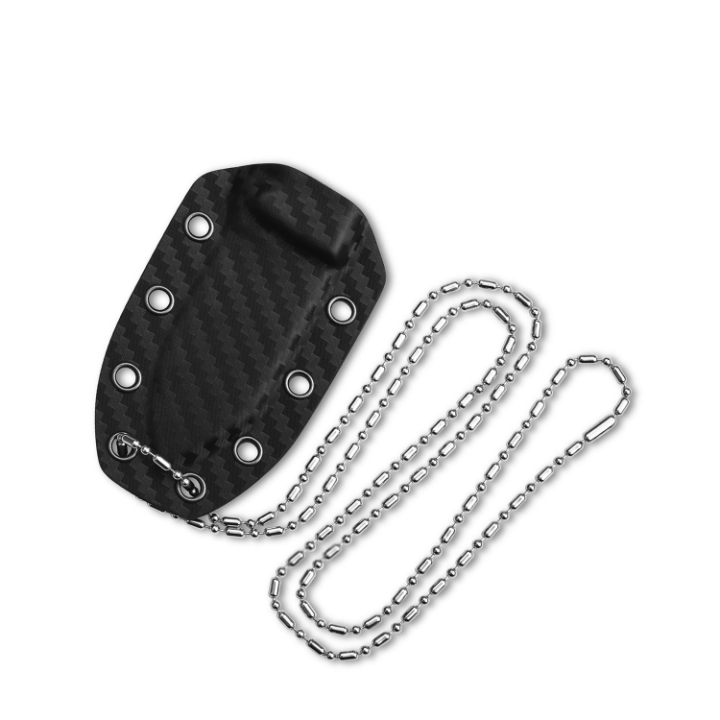 Couteau de Cou QSP Canary Damas Manche Aluminium/Fibre de Carbone Etui Kydex QS141E - Livraison Gratuite