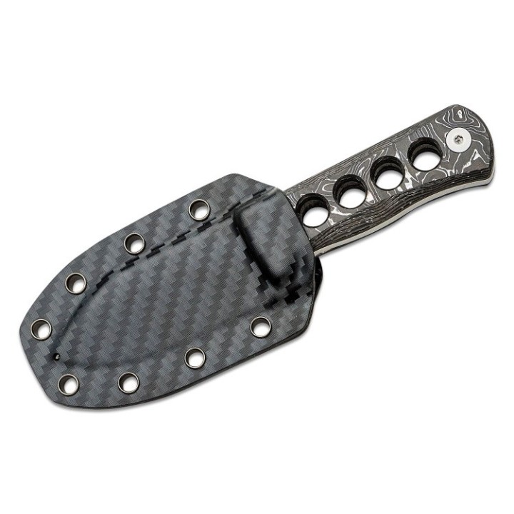 Couteau de Cou QSP Canary Damas Manche Aluminium/Fibre de Carbone Etui Kydex QS141E - Livraison Gratuite