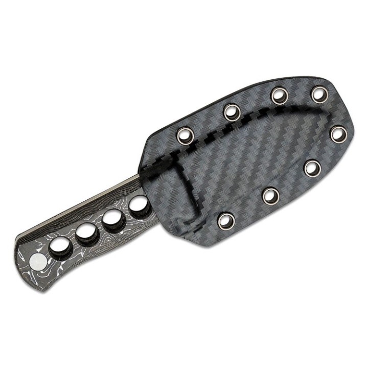 Couteau de Cou QSP Canary Damas Manche Aluminium/Fibre de Carbone Etui Kydex QS141E - Livraison Gratuite