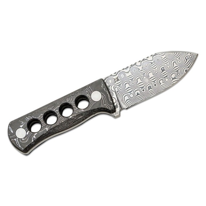 Couteau de Cou QSP Canary Damas Manche Aluminium/Fibre de Carbone Etui Kydex QS141E - Livraison Gratuite