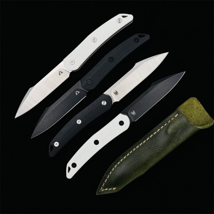 Couteau CMB Kisame White Lame Acier 14C28N Satin Manche G10 Etui Cuir CMBFB01A - Livraison Gratuite