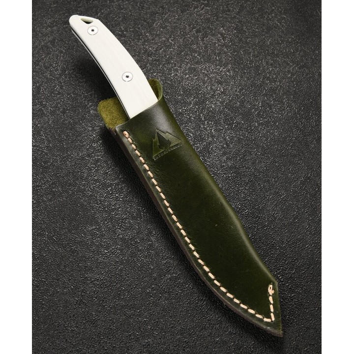 Couteau CMB Kisame White Lame Acier 14C28N Satin Manche G10 Etui Cuir CMBFB01A - Livraison Gratuite