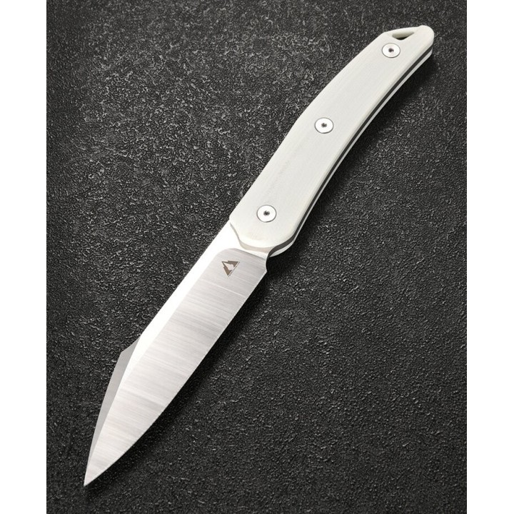 Couteau CMB Kisame White Lame Acier 14C28N Satin Manche G10 Etui Cuir CMBFB01A - Livraison Gratuite