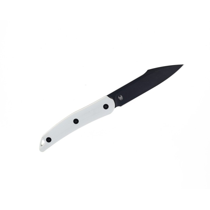 Couteau CMB Kisame White Lame Acier 14C28N Black Manche G10 Etui Cuir CMBFB01B - Livraison Gratuite