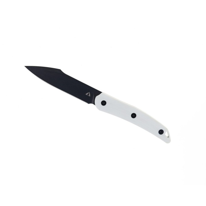 Couteau CMB Kisame White Lame Acier 14C28N Black Manche G10 Etui Cuir CMBFB01B - Livraison Gratuite