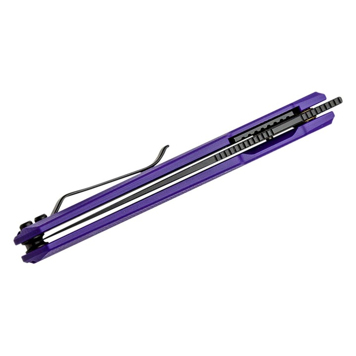 Couteau CIVIVI Clavi Purple Lame Acier Nitro-V Wharncliffe Manche G10 IKBS Linerlock Clip CIVC210192 - Livraison Gratuite