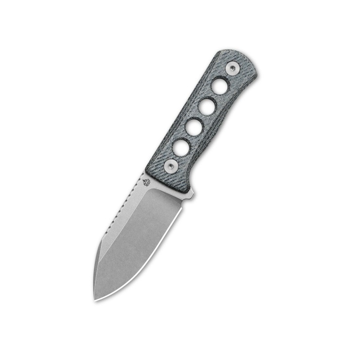 Couteau de Cou QSP Canary Denim Blue Lame Acier 14C28N Manche Micarta Etui Kydex QS141D1 - Livraison Gratuite
