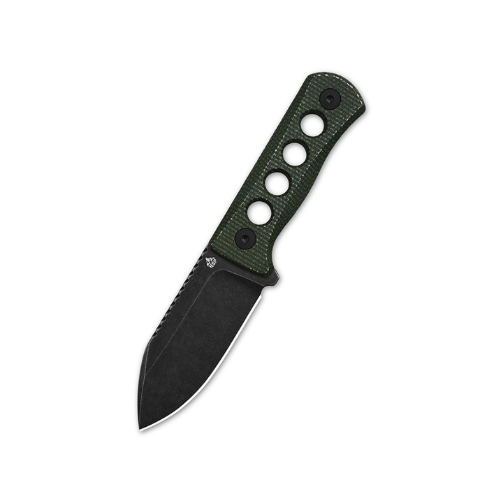 Couteau de Cou QSP Canary Green Lame Acier 14C28N Manche Micarta Etui Kydex QS141C2 - Livraison Gratuite