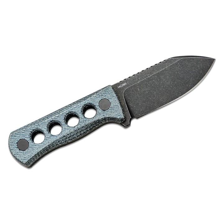 Couteau de Cou QSP Canary Denim Blue Lame Acier 14C28N Manche Micarta Etui Kydex QS141D2 - Livraison Gratuite