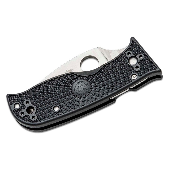 Couteau Spyderco Lil Temperance 3 Lightweight Lame Serr Acier VG10 Manche FRN Compress Lock Japan SC69SBK3 - Livraison Gratuite