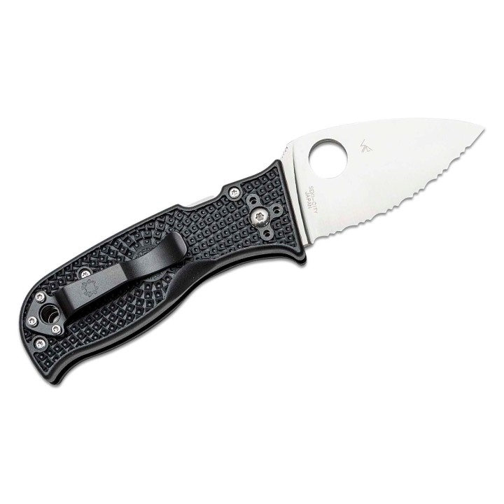 Couteau Spyderco Lil Temperance 3 Lightweight Lame Serr Acier VG10 Manche FRN Compress Lock Japan SC69SBK3 - Livraison Gratuite