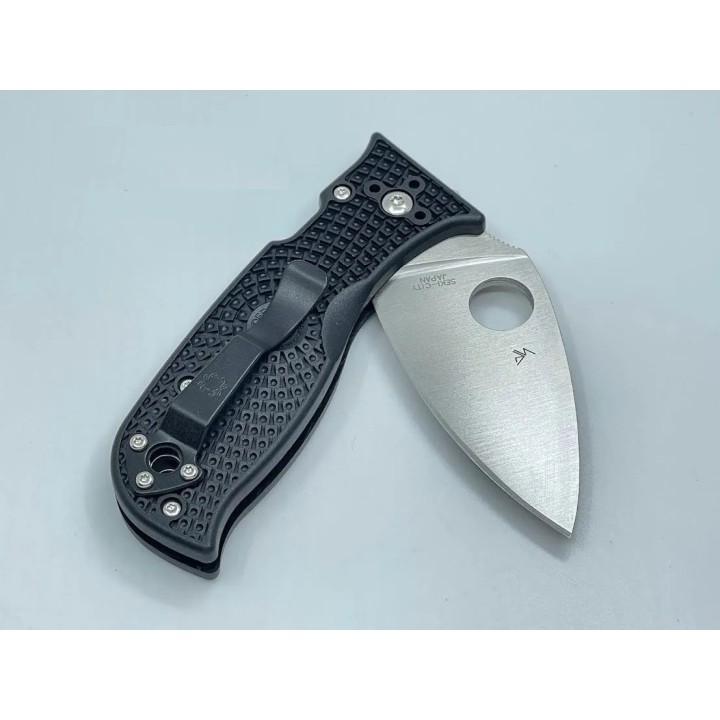 Couteau Spyderco Lil Temperance 3 Lightweight Lame Plain Acier VG10 Manche FRN Compress Lock Japan SC69PBK3 - Livraison Gratuite