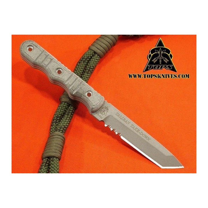Couteau Tactical Tops Taliban Take Down Acier 1095 Manche Micarta Tops Knives Made In USA TPTTD01 - Livraison Gratuite