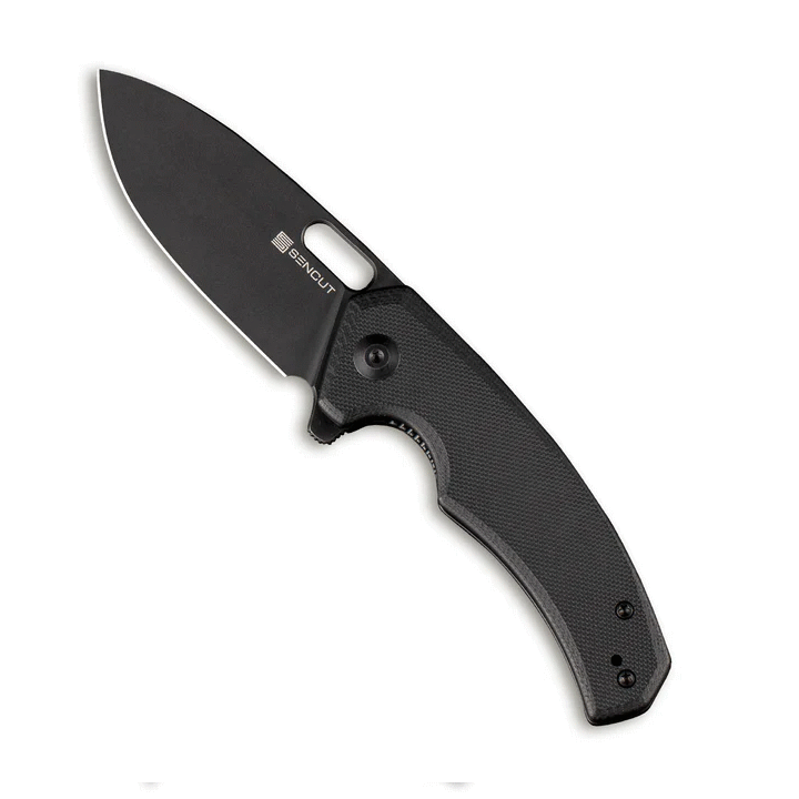 Couteau SENCUT Acumen Black Manche G10 Lame Black Acier 9Cr18MoV IKBS Linerlock Clip SA06A - Livraison Gratuite