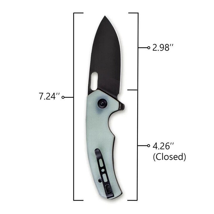 Couteau SENCUT Acumen Jade Manche G10 Lame Black Acier 9Cr18MoV IKBS Linerlock Clip SA06C - Livraison Gratuite