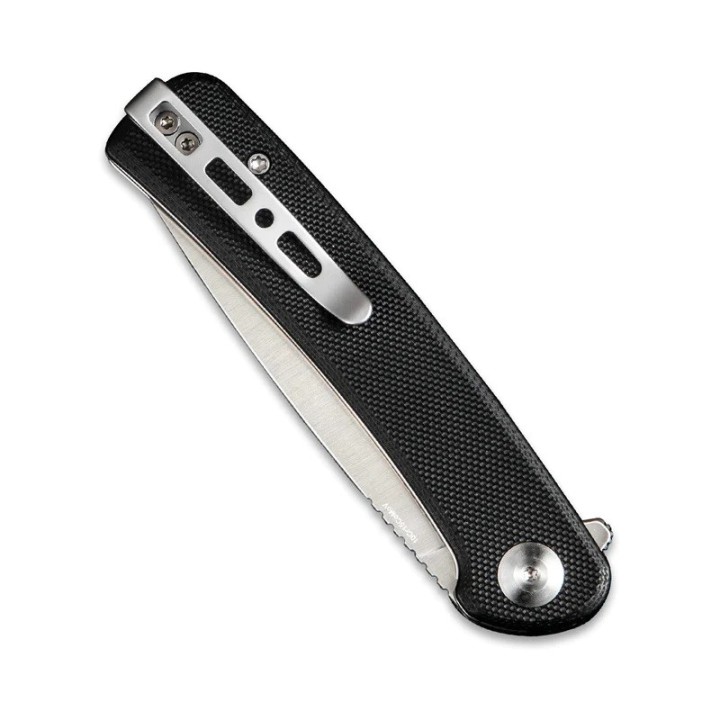 Couteau SENCUT Neches Black Manche G10 Lame Satin Acier 10Cr15CoMoV IKBS Linerlock Clip SA09A - Livraison Gratuite