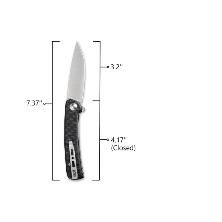 Couteau SENCUT Neches Black Manche G10 Lame Satin Acier 10Cr15CoMoV IKBS Linerlock Clip SA09A - Livraison Gratuite