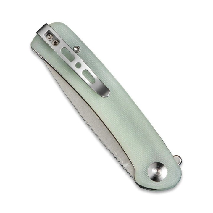 Couteau SENCUT Neches Jade Manche G10 Lame Satin Acier 10Cr15CoMoV IKBS Linerlock Clip SA09B - Livraison Gratuite