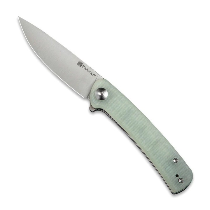 Couteau SENCUT Neches Jade Manche G10 Lame Satin Acier 10Cr15CoMoV IKBS Linerlock Clip SA09B - Livraison Gratuite
