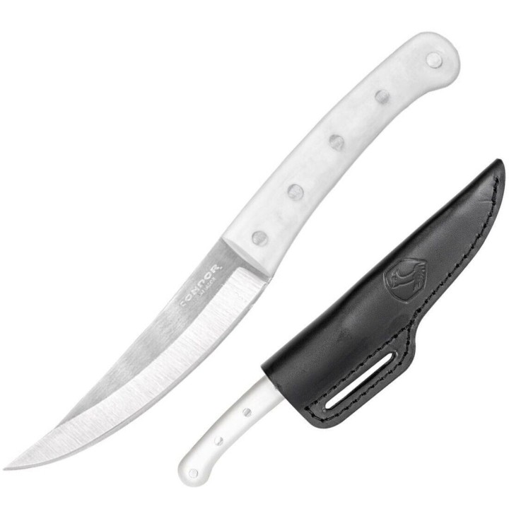 Couteau Condor Meatlove White Lame Acier 420HC Manche Micarta Etui Cuir Made Salvador CTK500845SS - Livraison Gratuite