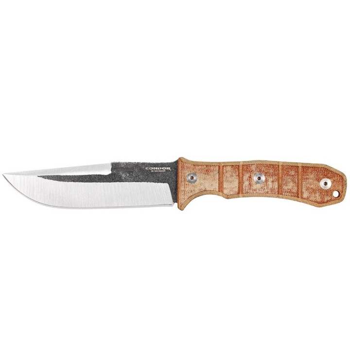 Couteau Condor Tactical P.A.S.S. Chute Lame Acier 440C Manche Micarta Etui Cuir Salvador CTK18271054C - Livraison Gratuite