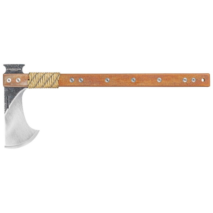 Tomahawk Condor Tactical P.A.S.S. Hawk Axe Lame Acier Carbone 1075 Manche Micarta Etui Salvador CTK182615HC - Livraison Gratuite
