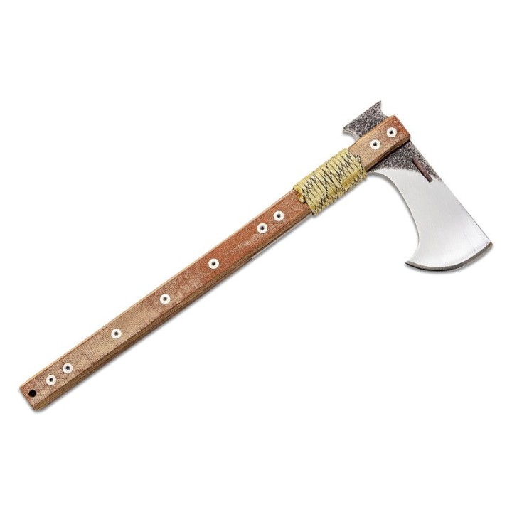 Tomahawk Condor Tactical P.A.S.S. Hawk Axe Lame Acier Carbone 1075 Manche Micarta Etui Salvador CTK182615HC - Livraison Gratuite