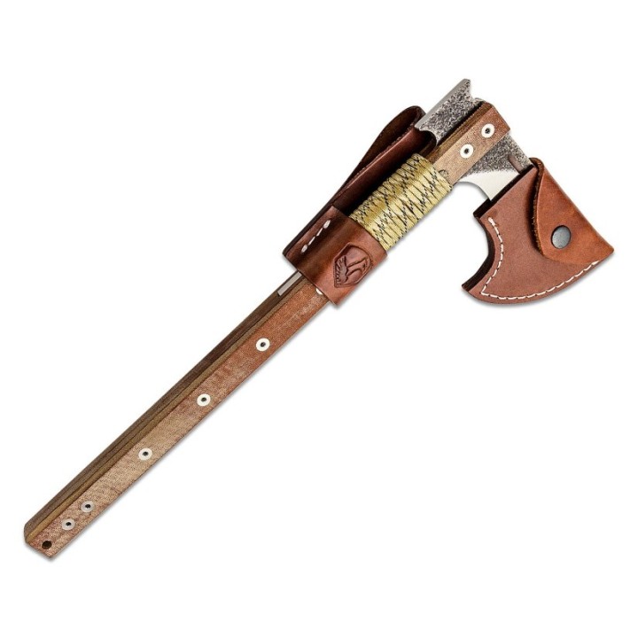 Tomahawk Condor Tactical P.A.S.S. Hawk Axe Lame Acier Carbone 1075 Manche Micarta Etui Salvador CTK182615HC - Livraison Gratuite