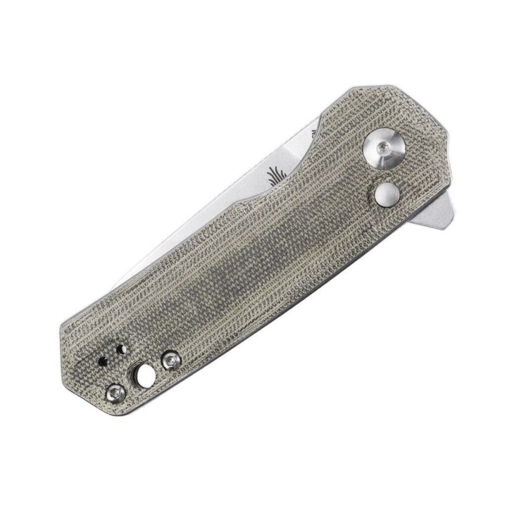 Couteau Kizer Lieb Green Manche Micarta Lame Acier 154CM IKBS Button Lock Clip KIV3541C1 - Livraison Gratuite