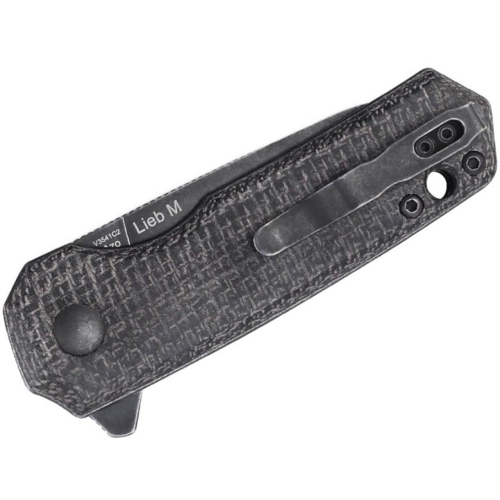 Couteau Kizer Lieb Black Manche Micarta Lame Acier 154CM IKBS Button Lock Clip KIV3541C2 - Livraison Gratuite
