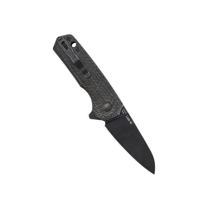 Couteau Kizer Lieb Black Manche Micarta Lame Acier 154CM IKBS Button Lock Clip KIV3541C2 - Livraison Gratuite