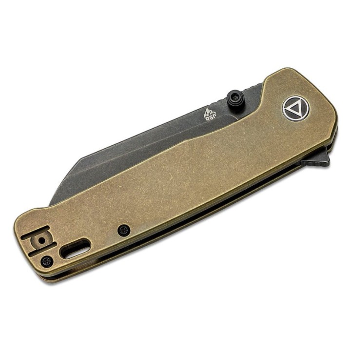 Couteau QSP Penguin Plus Bronze Lame Acier CPM-20CV Manche Titane IKBS Framelock Clip QS130XLB - Livraison Gratuite