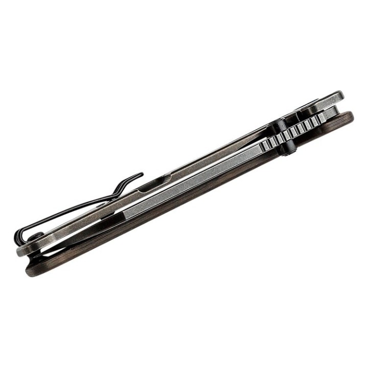 Couteau QSP Penguin Plus Copper/FC Lame Acier CPM-20CV Manche Titane IKBS Framelock Clip QS130XLE2 - Livraison Gratuite