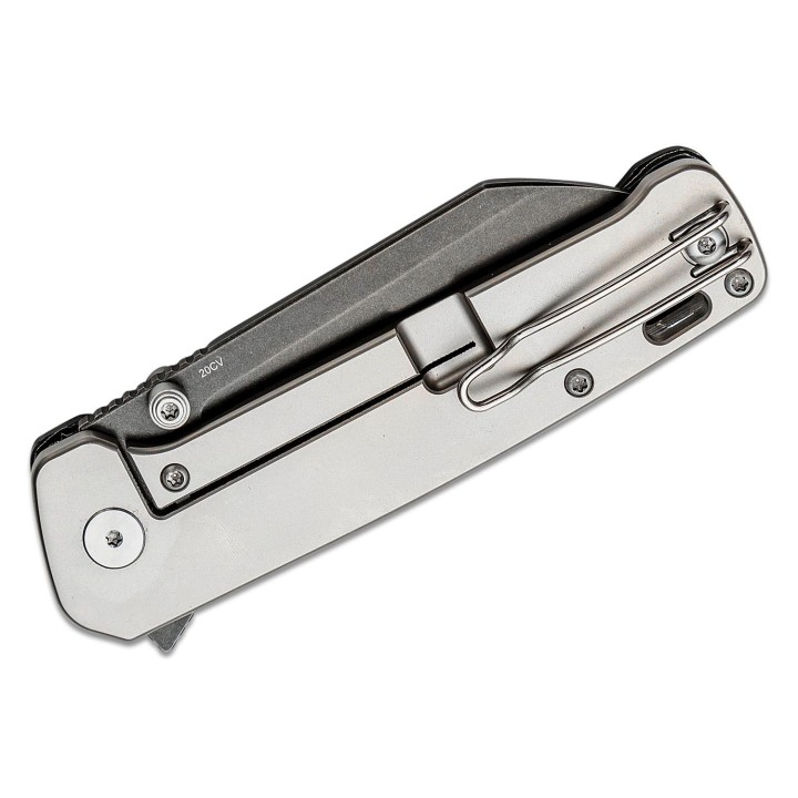 Couteau QSP Penguin Plus Aluminium/FC Lame Acier CPM-20CV Manche Titane IKBS Framelock Clip QS130XLD2 - Livraison Gratuite