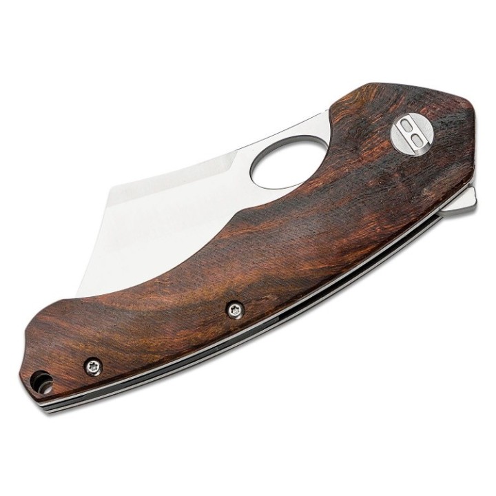 Couteau Bestech Skirmish Ironwood Manche Bois Lame Cleaver Acier 154CM IKBS Linerlock Clip BTKL06A - Livraison Gratuite