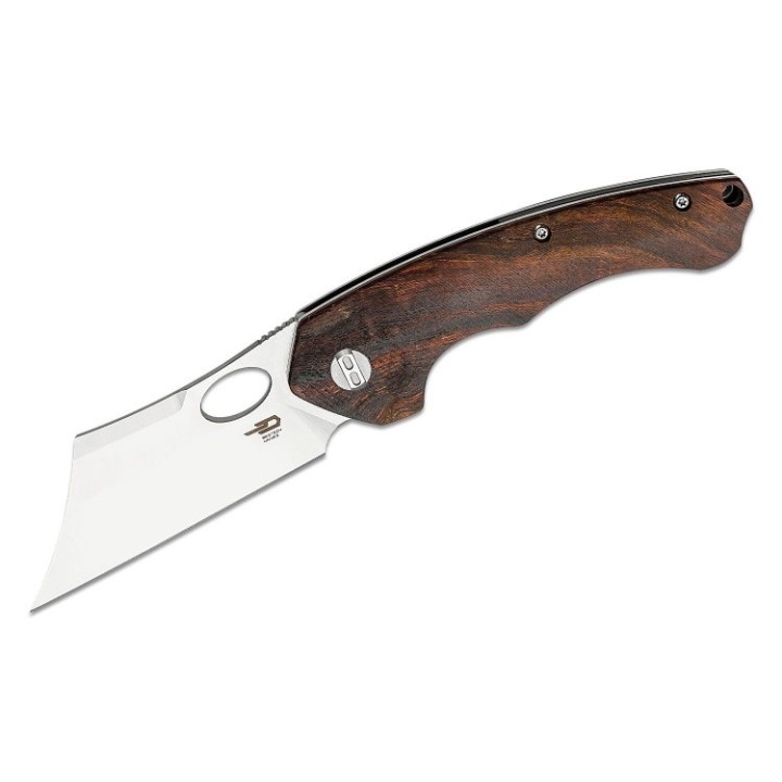 Couteau Bestech Skirmish Ironwood Manche Bois Lame Cleaver Acier 154CM IKBS Linerlock Clip BTKL06A - Livraison Gratuite