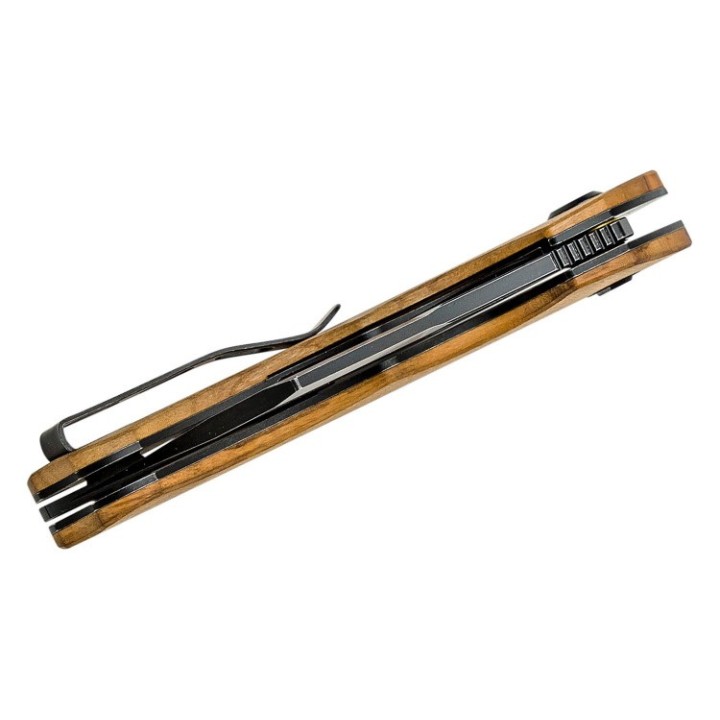Couteau Bestech Skirmish Olivewood Manche Bois Lame Cleaver Acier 154CM IKBS Linerlock Clip BTKL06C - Livraison Gratuite