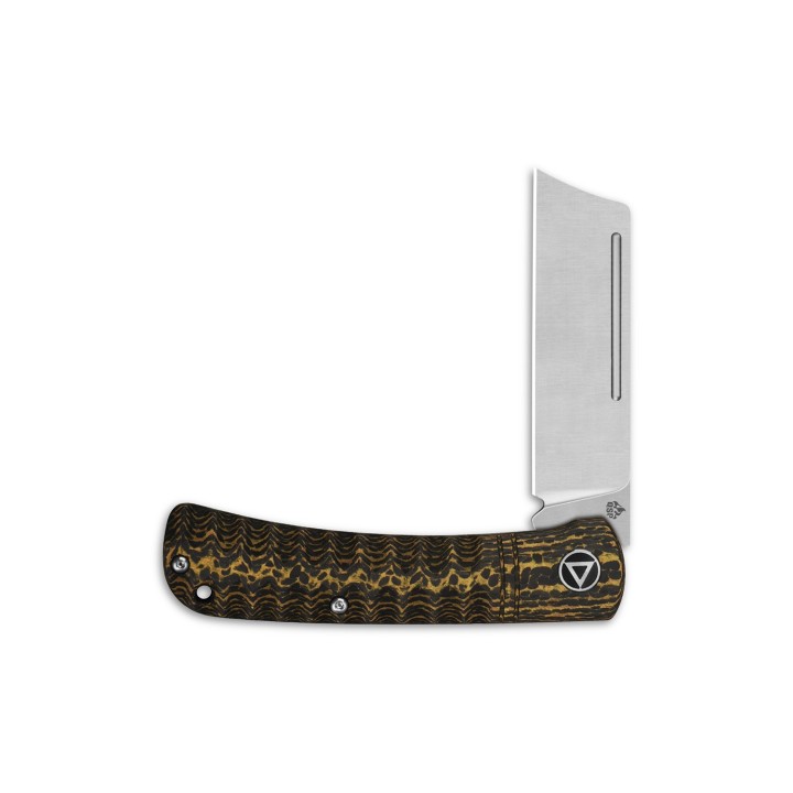 Couteau QSP Hedgehog Golden Manche Fibre de Carbone Lame Acier 14C28N Slip Joint QS142C - Livraison Gratuite