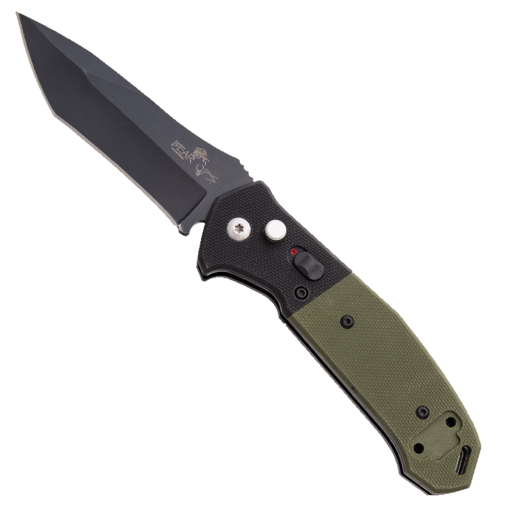 Couteau Automatique Bear OPS Bold Action V Lame Tanto Acier 14C28N Manche G10 Made USA BCAC500B4B - Livraison Gratuite