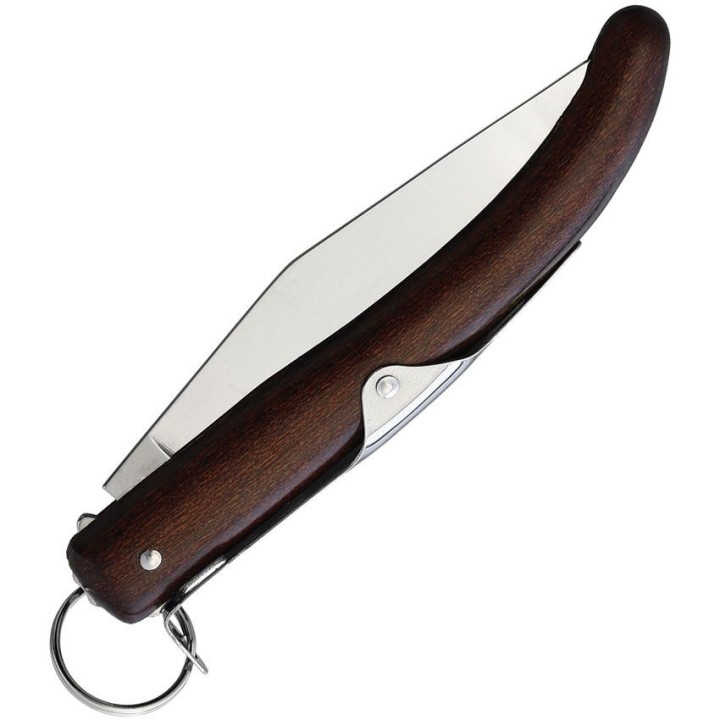 Lot de 2 Couteau Okapi à Anneau Lame Acier Carbone 1055 Manche Bois Made South Africa KO9070 - Livraison Gratuite