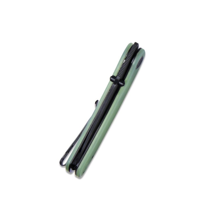 Couteau Kubey Momentum Jade Lame Acier AUS-10 Manche G10 IKBS Linerlock Clip KUB344J - Livraison Gratuite