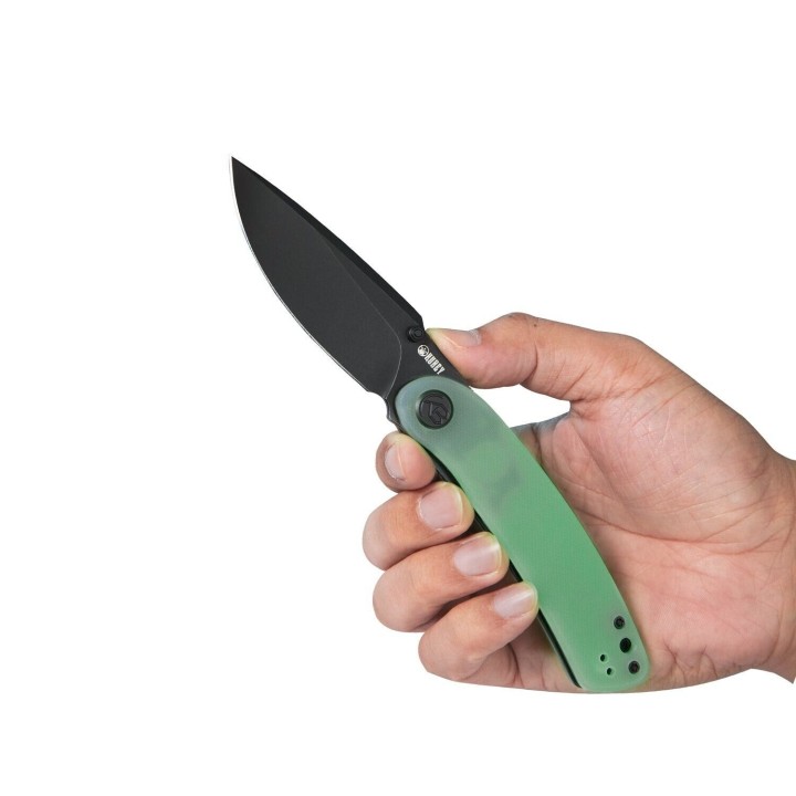 Couteau Kubey Momentum Jade Lame Acier AUS-10 Manche G10 IKBS Linerlock Clip KUB344J - Livraison Gratuite