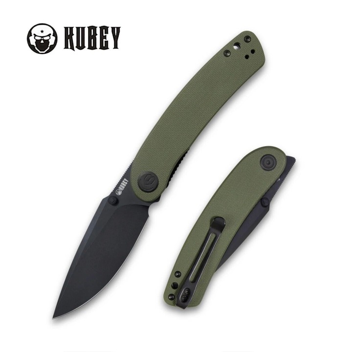 Couteau Kubey Momentum Green Lame Acier Aus-10 Manche G10 IKBS Linerlock Clip KUB344G - Livraison Gratuite