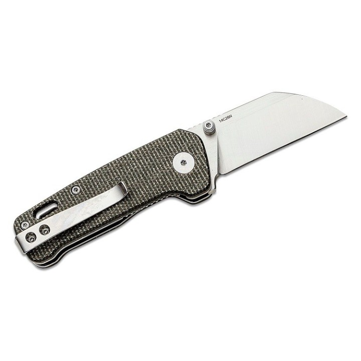 Couteau QSP Mini Penguin Brown Lame Acier 14C28N Manche Micarta IKBS Linerlock Clip QS130XSA - Livraison Gratuite