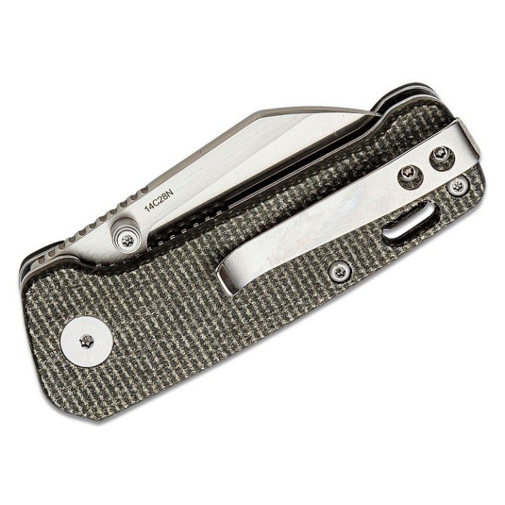 Couteau QSP Mini Penguin Brown Lame Acier 14C28N Manche Micarta IKBS Linerlock Clip QS130XSA - Livraison Gratuite